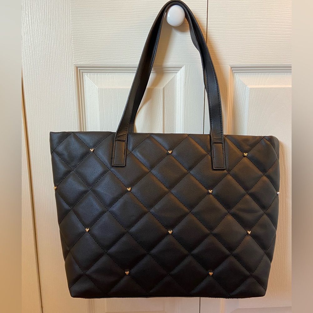 Limited Edition black quilted tote with Mickey Mouse studs